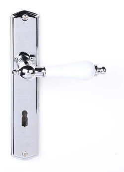 BAWO Türdrücker L39 Chrom poliert/Porzellan weiß