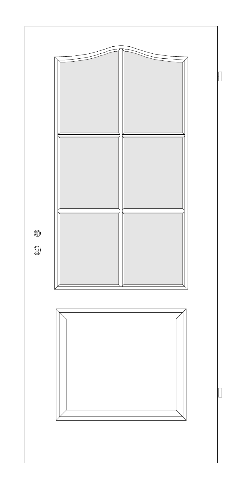 BAWO Form-Profiltür WR/2F-Sp6-B - Zeichnung