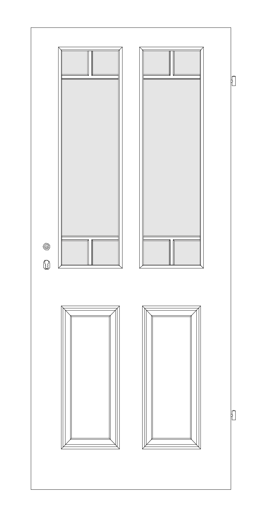 BAWO Form-Profiltür WR/4F-2xSJ5 - Zeichnung