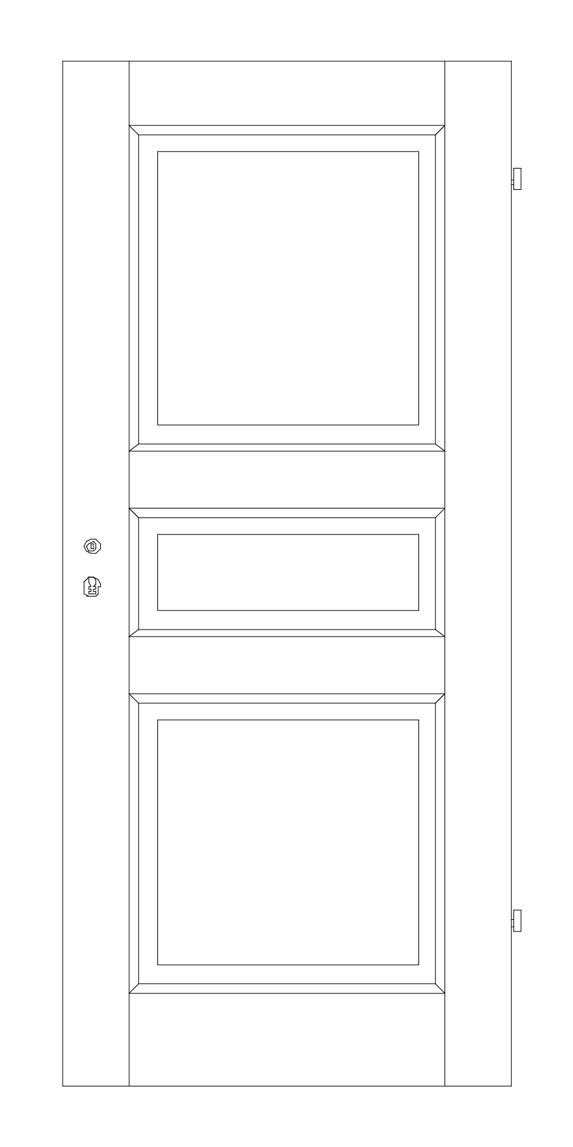 BAWO Weißlacktür WG/3F Zeichnung